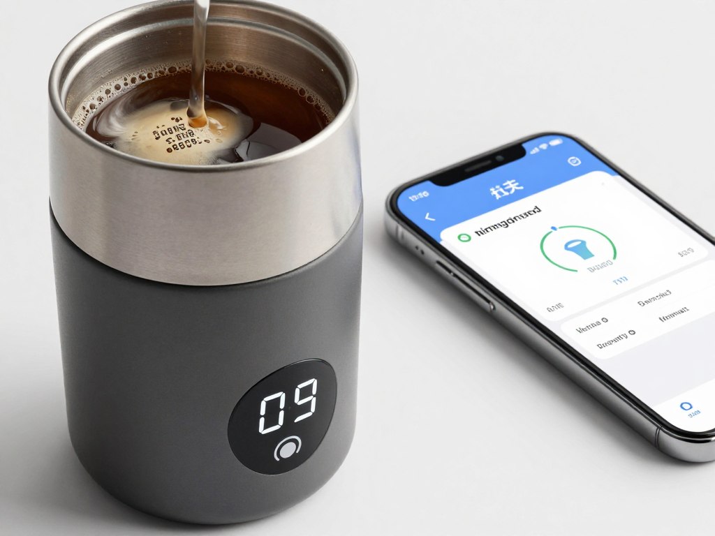 Cană termos cu afișaj digital pentru temperatură și aplicație mobilă Cană termos cu afișaj digital pentru temperatură și aplicație mobilă
