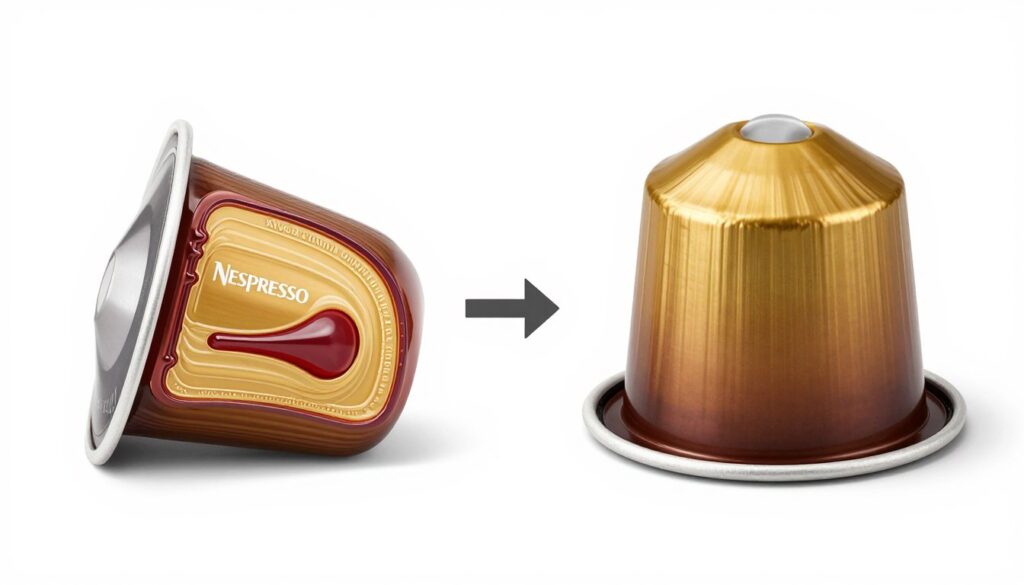 Comparație între structura unei capsule originale și a unei capsule compatibile de calitate Comparație între structura unei capsule originale și a unei capsule compatibile de calitate