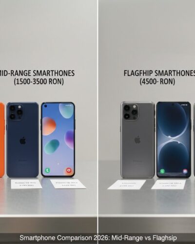Comparație între telefoane mid-range și flagship-uri în 2026