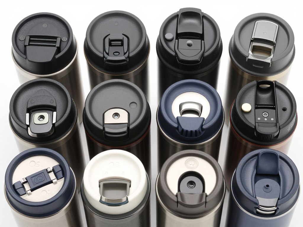 Diferite tipuri de capace pentru căni termos și travel mug-uri Diferite tipuri de capace pentru căni termos și travel mug-uri