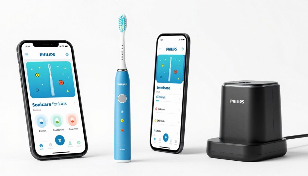 Periuța de dinți electrică Philips Sonicare For Kids cu aplicație interactivă și stickere colorate Periuța de dinți electrică Philips Sonicare For Kids cu aplicație interactivă și stickere colorate