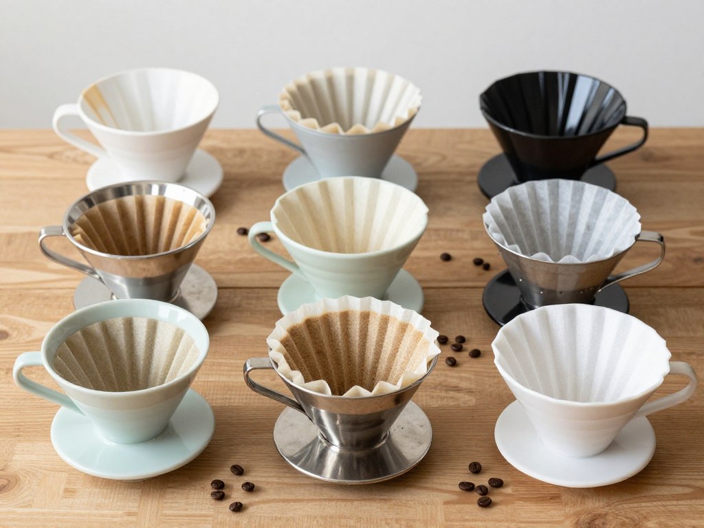 Set de filtre pentru diferite metode de preparare a cafelei Set de filtre pentru diferite metode de preparare a cafelei