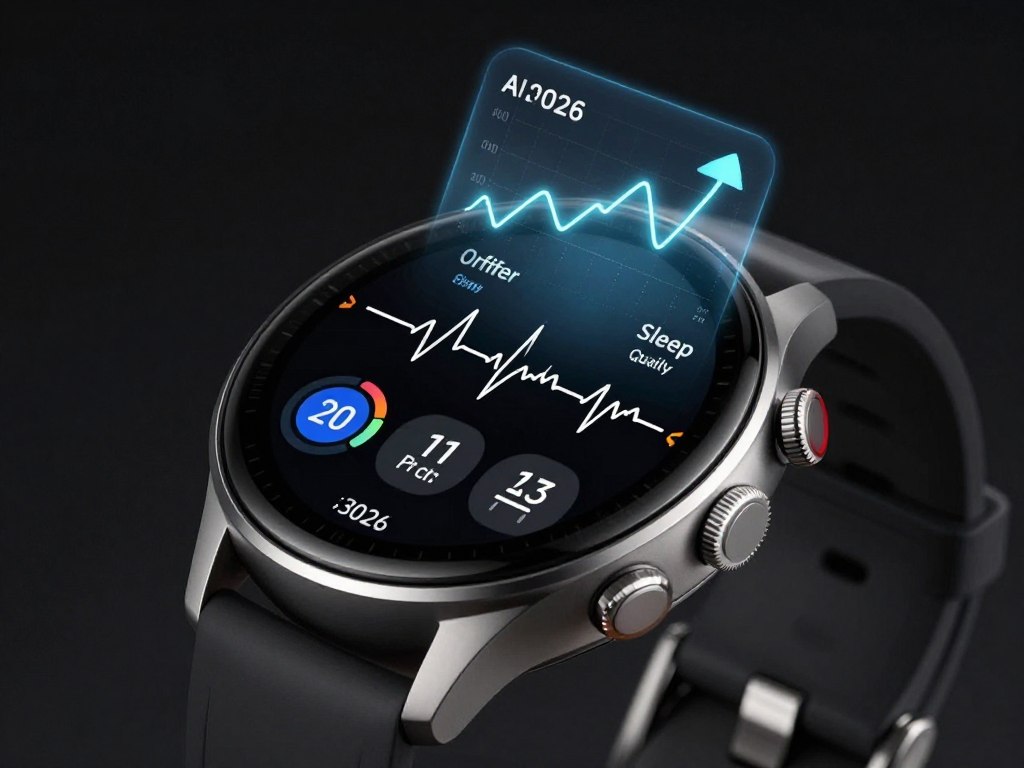 Smartwatch din 2026 cu AI integrat pentru monitorizarea avansată a sănătății Smartwatch din 2026 cu AI integrat pentru monitorizarea avansată a sănătății