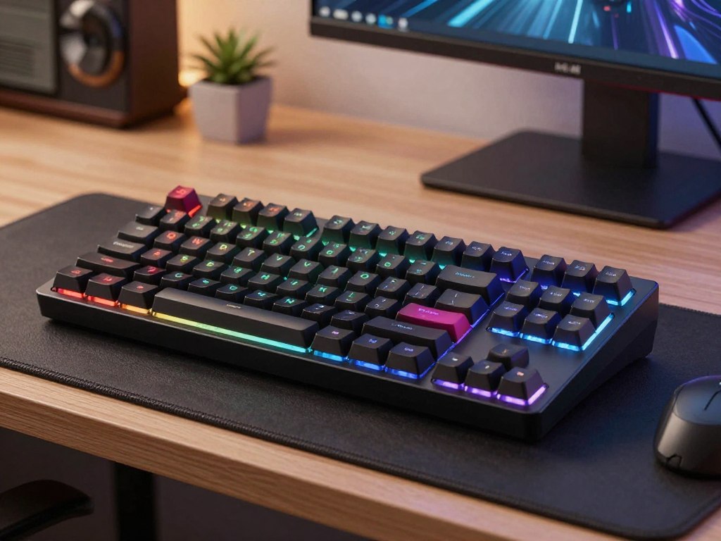 Tastatura gaming mecanică cu iluminare RGB pentru utilizare ocazională