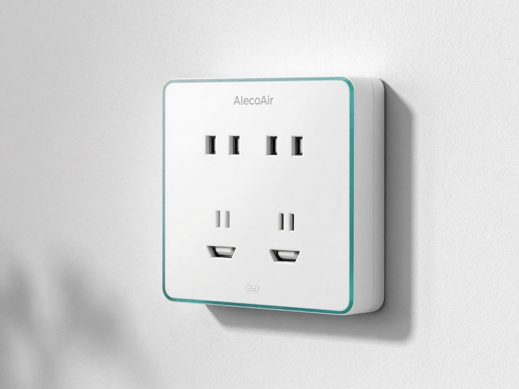 AlecoAir G60 White priză dublă inteligentă cu porturi USB-A și USB-C