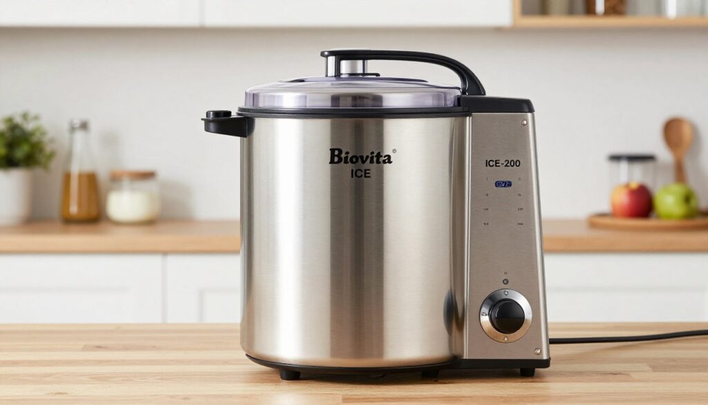 Aparat Biovita ICE-2000 de facut inghetata cu capacitate maxima 2 litri si carcasa inox