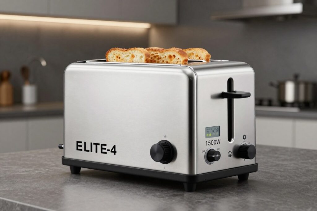 Biovita ELITE-4 prajitor de paine profesional din inox cu panou digital și afișaj LCD