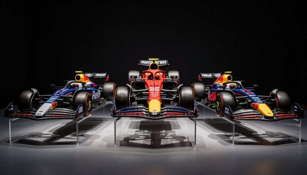 Cele trei seturi LEGO F1 expuse elegant final