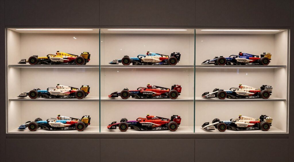 Complete LEGO Speed Champions F1 2026 collection display Romania