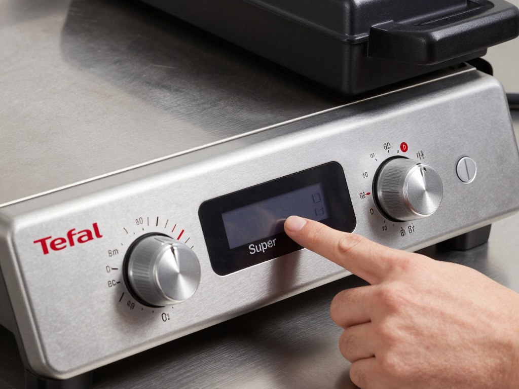 Control manual precis pe grătarul electric Tefal Super Grill cu timer activ
