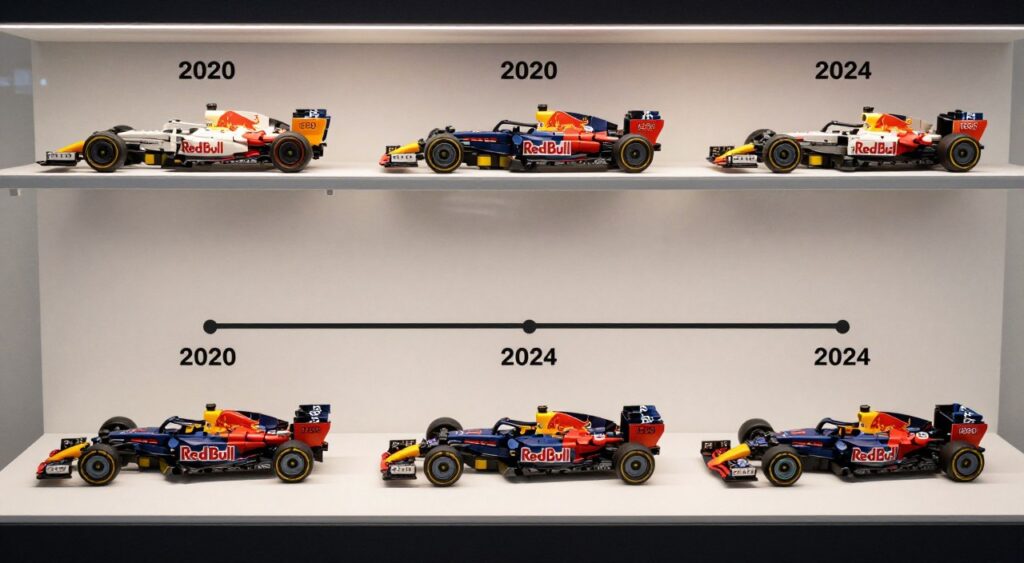 Evoluția LEGO Red Bull Racing F1 modele ani precedenți