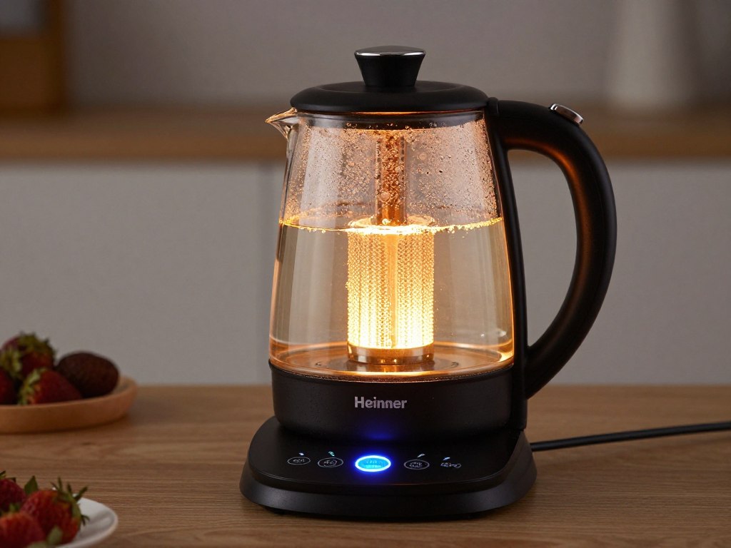Fierbător specializat pentru ceai Heinner HEK-TF18GX cu control temperaturii și filtru ceai