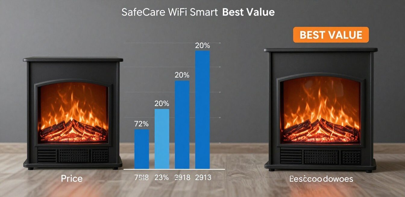 Grafic comparativ pret versus functionalitati seminee electrice