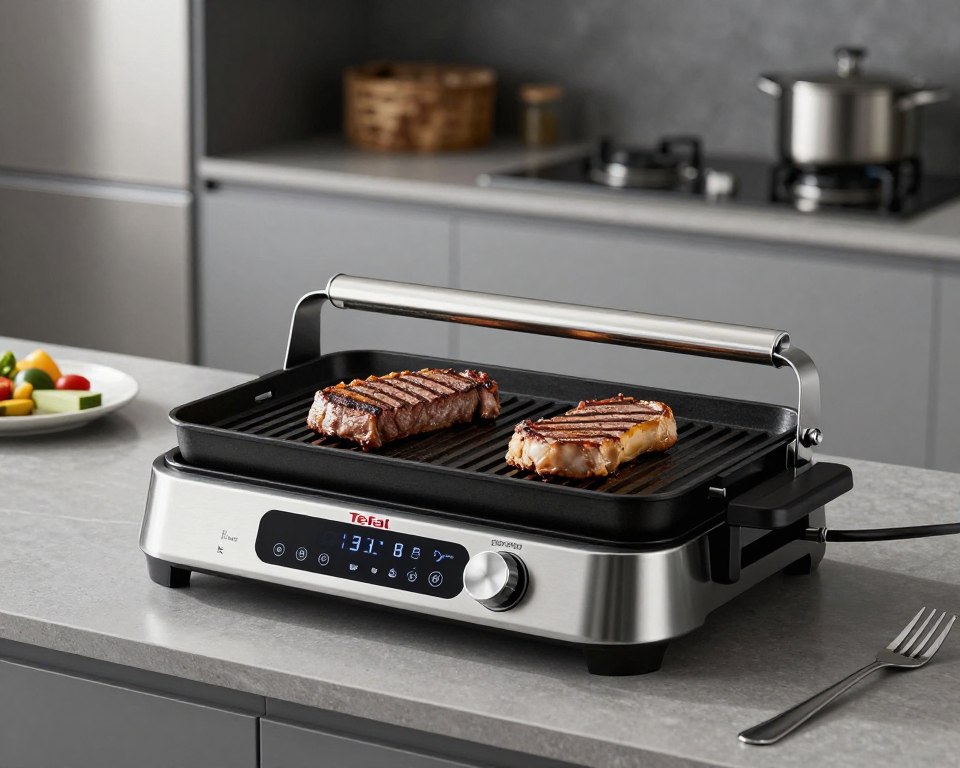 Grătar electric Tefal OptiGrill Elite GC750D30 cu panou de control tactil și funcție Searing Boost