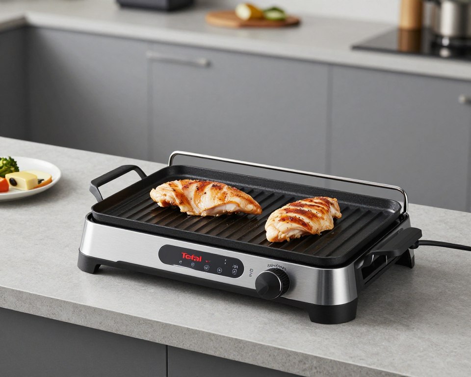 Grătar electric Tefal OptiGrill+ GC712834 cu 6 programe automate și senzor inteligent