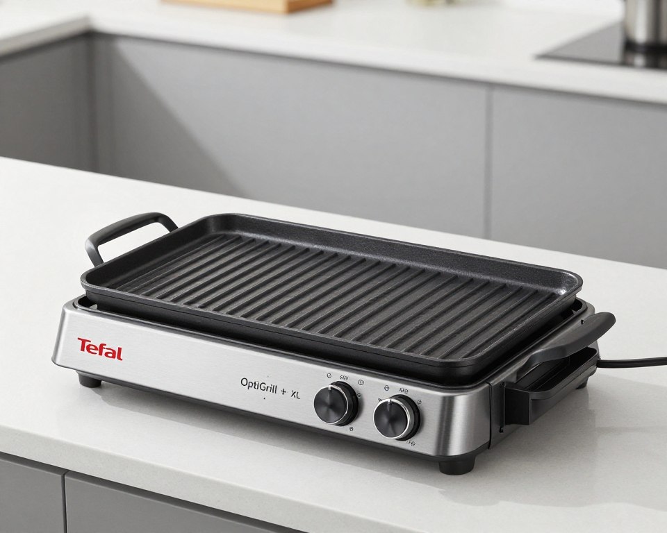 Grătar electric Tefal OptiGrill+ XL GC727810 cu suprafață mare și programe automate