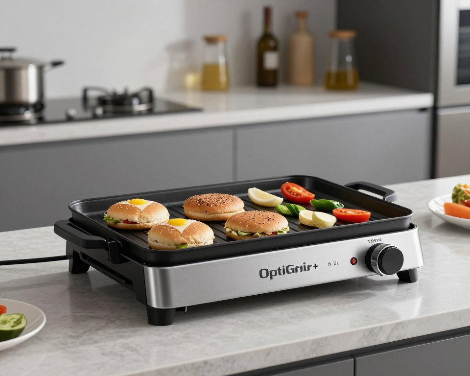 Grătar electric Tefal OptiGrill+ XL Snacking & Baking GC724D12 cu suprafață mare de gătit