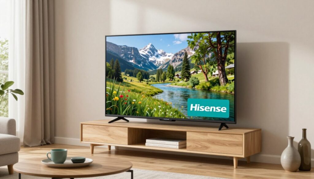 Hisense 43A4K televizor Full HD în living modern cu preț accesibil