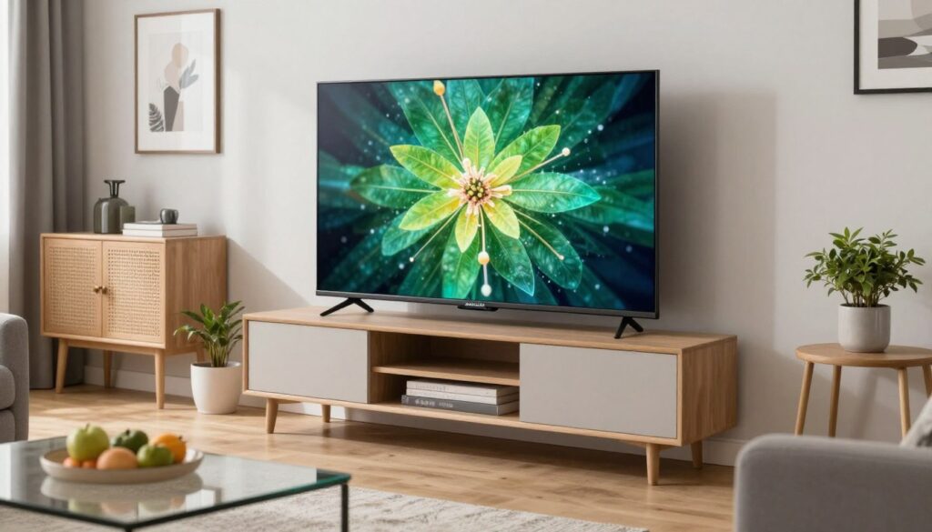 Hisense 8K ULED TV in budget-friendly modern apartment living room