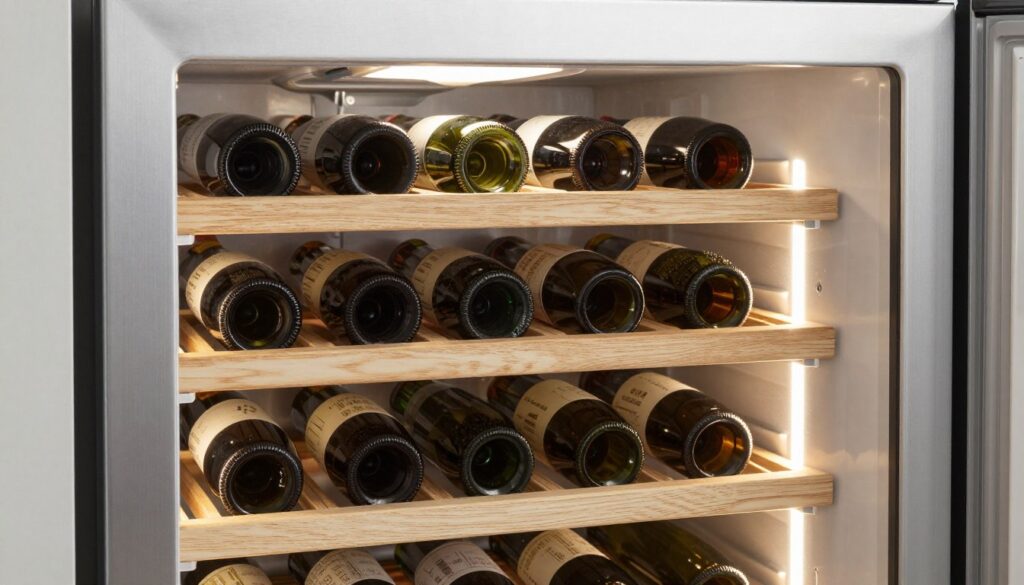 Interior racitor Haier cu sistem dual zone și rafturi din lemn