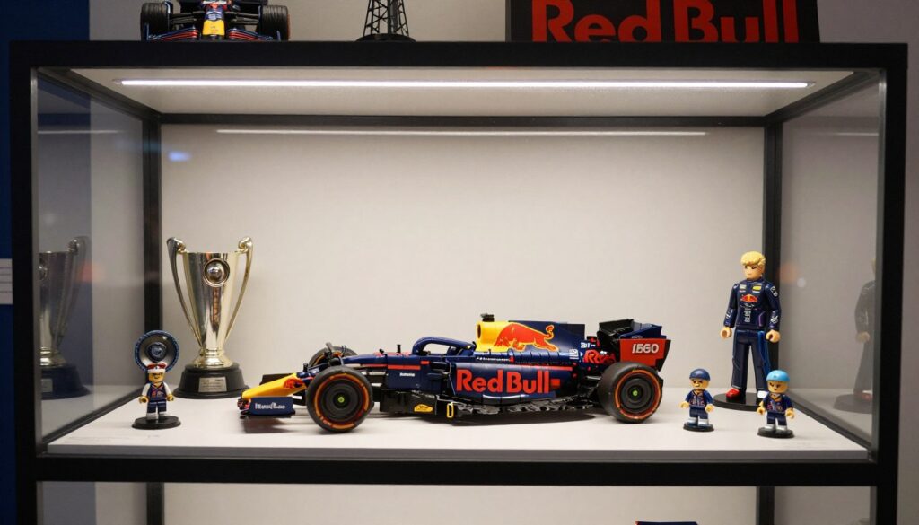 LEGO Red Bull RB20 expus vitrina colecție trofee F1