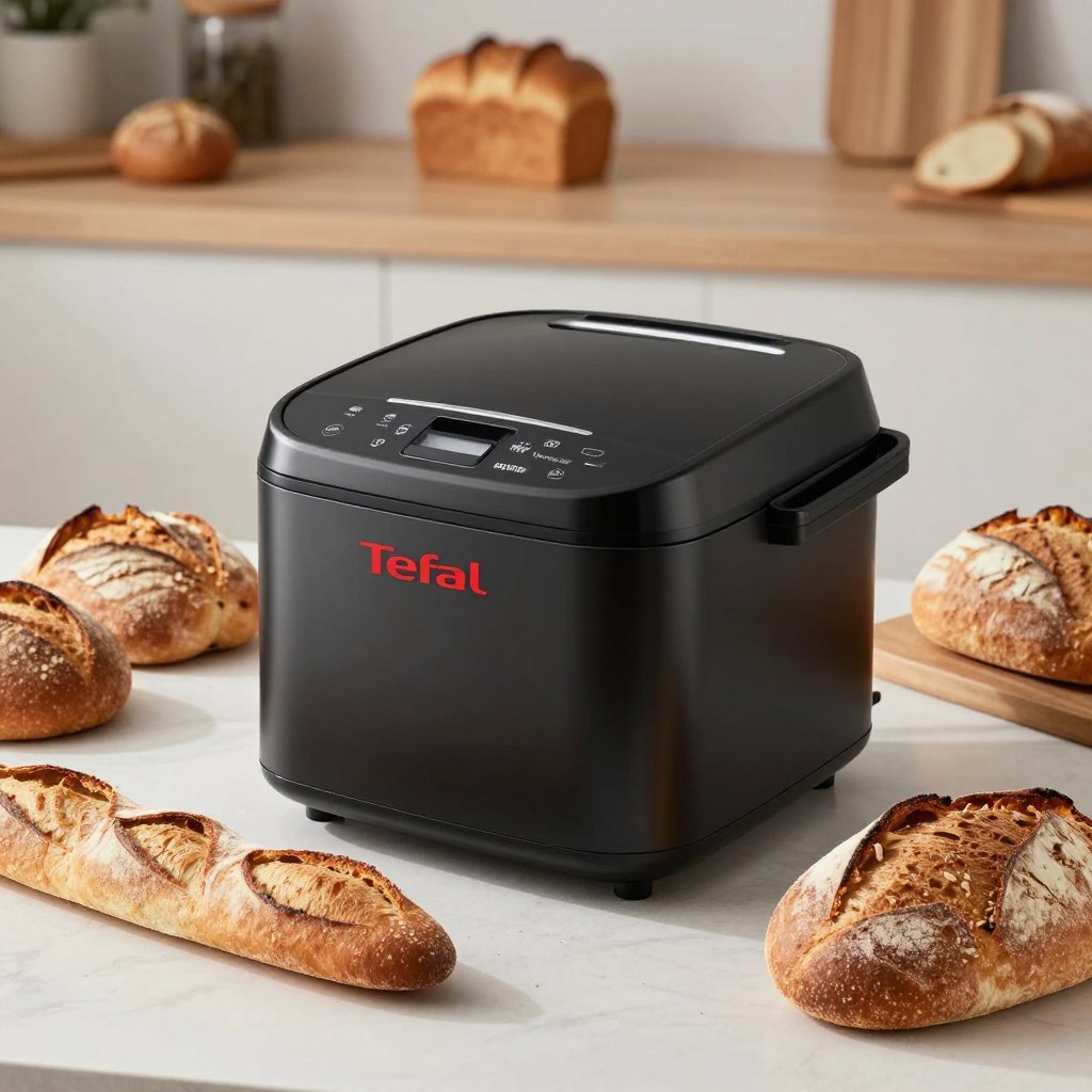 Masina de paine Tefal Bread of the World PF6118 cu pâini de diferite tipuri