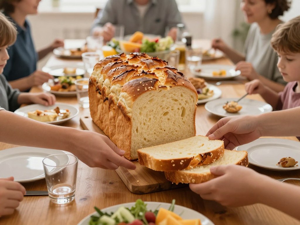 Pâine de 1.6kg feliată pentru o familie numeroasă