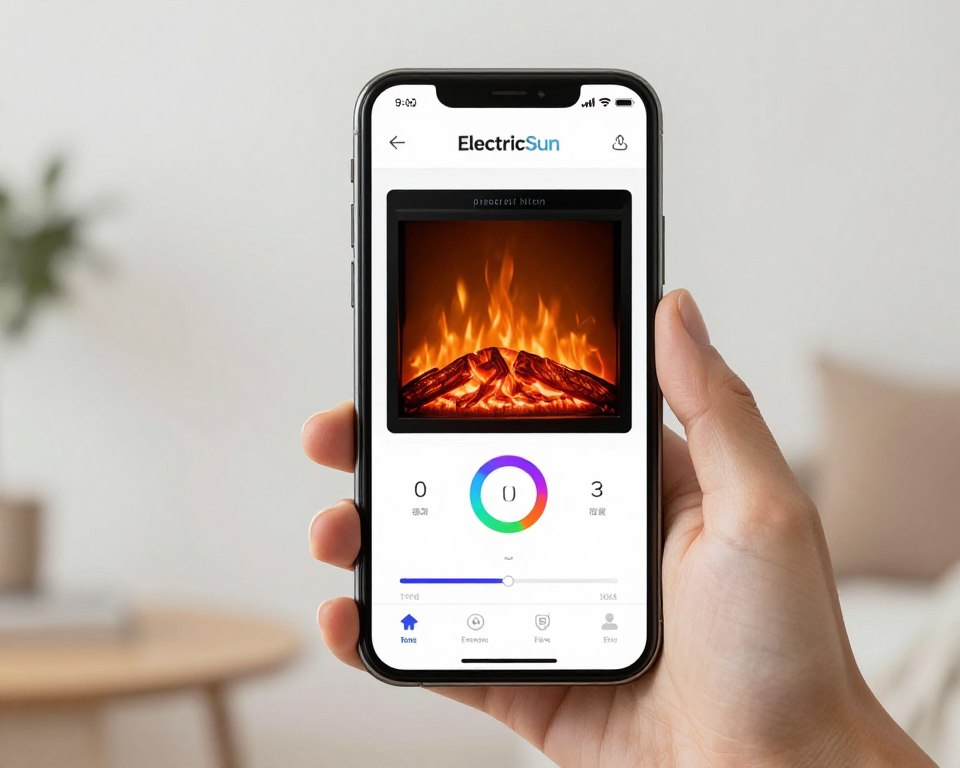 Panou control aplicatie WiFi pentru semineu electric ElectricSun