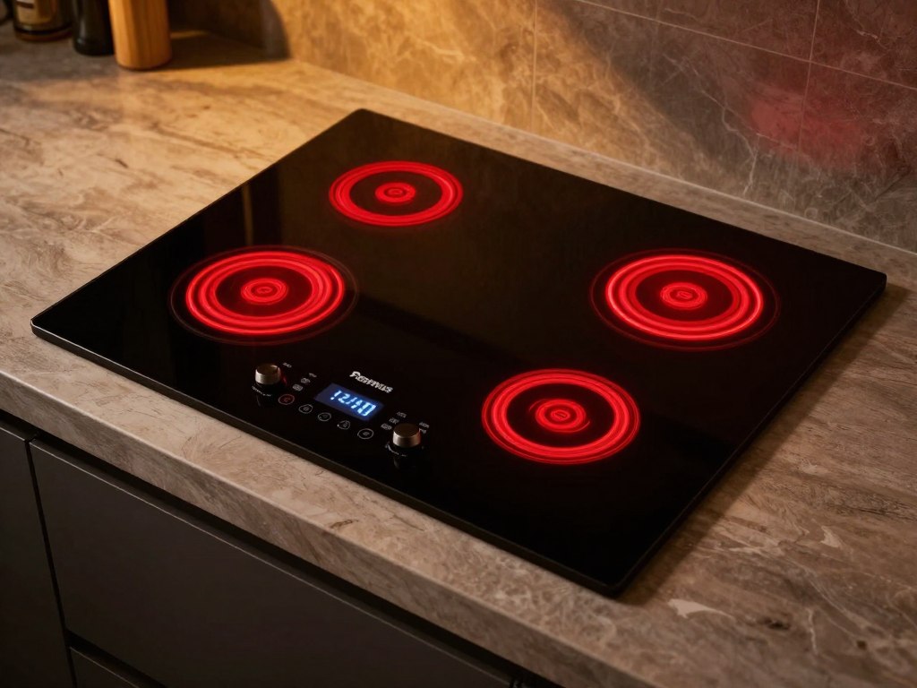 Plita vitroceramica Samus PSVE-64BG3 cu 4 zone de gatit si panou touch control