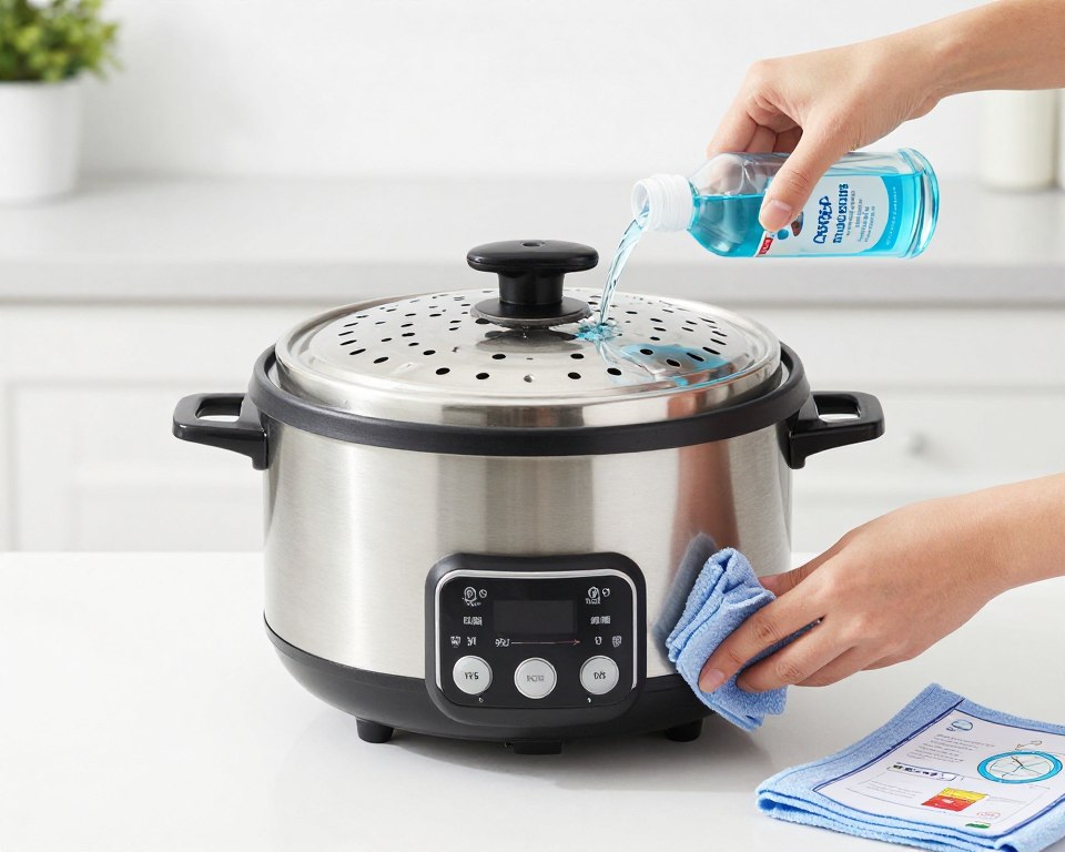 Proces de curățare și întreținere a aparatului de gătit cu aburi