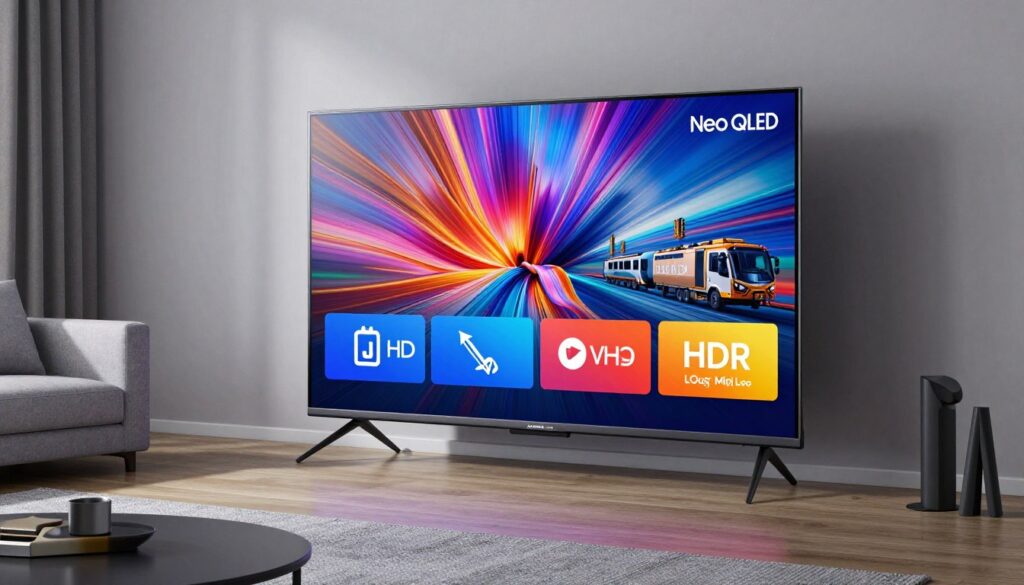 Samsung Neo QLED 50QN90A cu tehnologie Quantum Matrix în living modern