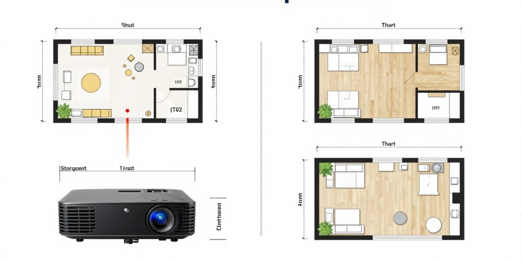 Schema distante proiectie apartament different ratios