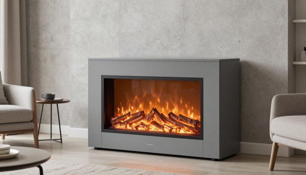 Semineu electric TAGU Helmi Solid Grey cu design modern