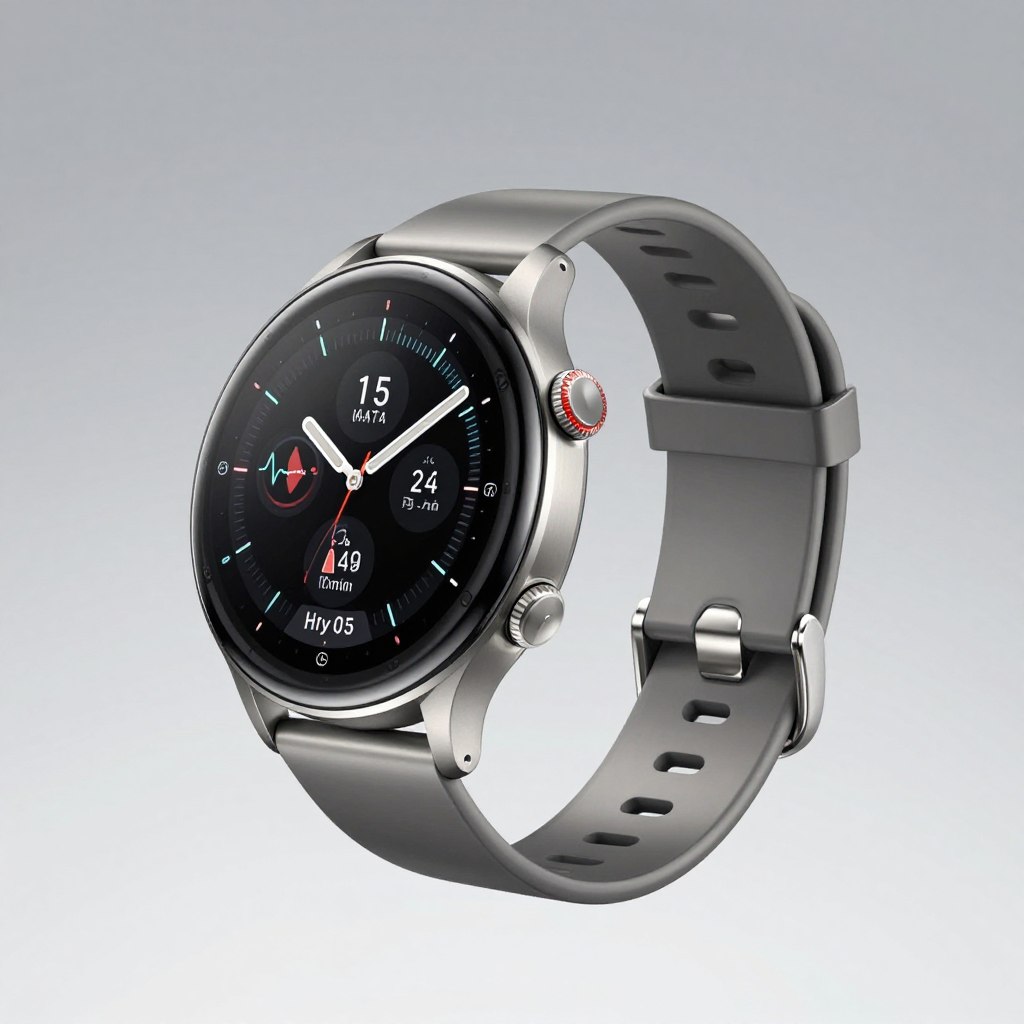 Smartwatch modern cu ecran holografic și senzori medicali