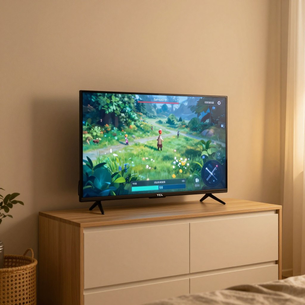 TCL 40SF540 televizor Full HD compact de 40 inch în dormitor mic