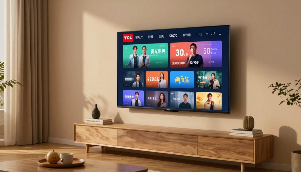 TCL 55Q6C în living modern