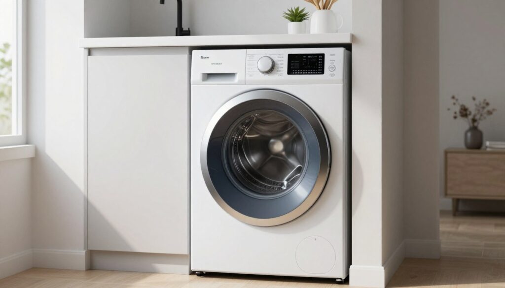 Top 7 mașini de spălat cu uscător pentru apartamente in 2026 - modern washer dryer combo in compact apartment laundry space