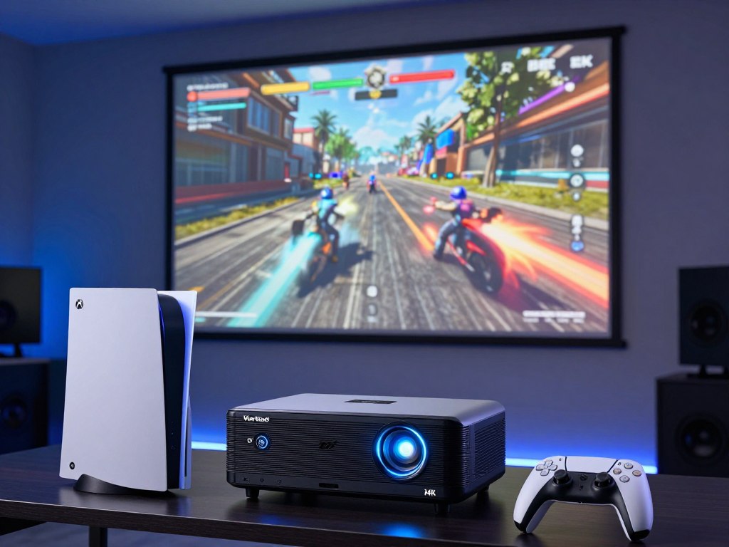 ViewSonic PX701-4K gaming setup console 4K