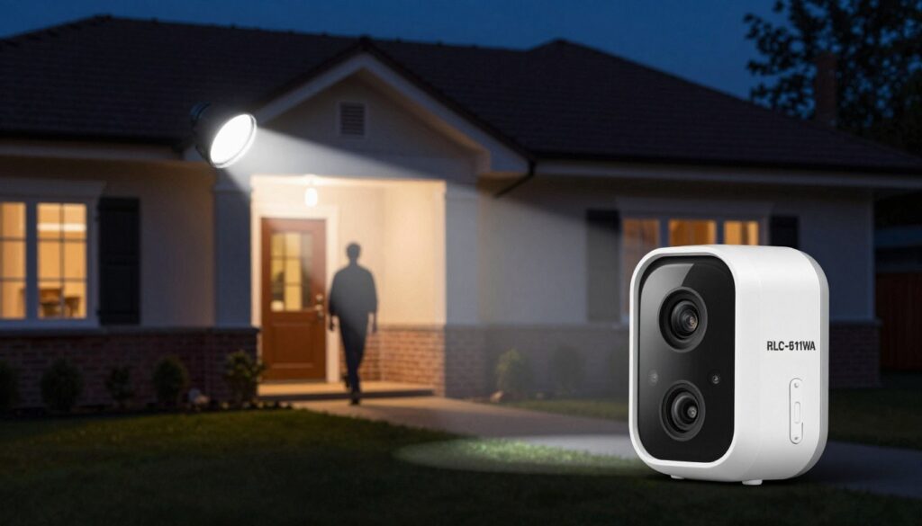 functie spotlight Reolink activata pe timp de noapte pentru vedere color functie spotlight Reolink activata pe timp de noapte pentru vedere color