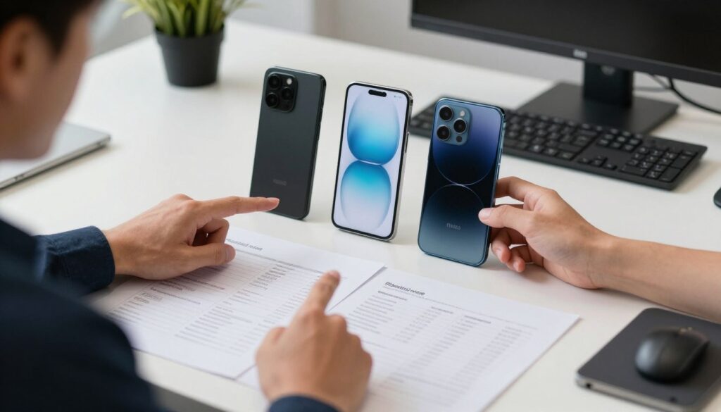 utilizator alegând telefon flagship 2026