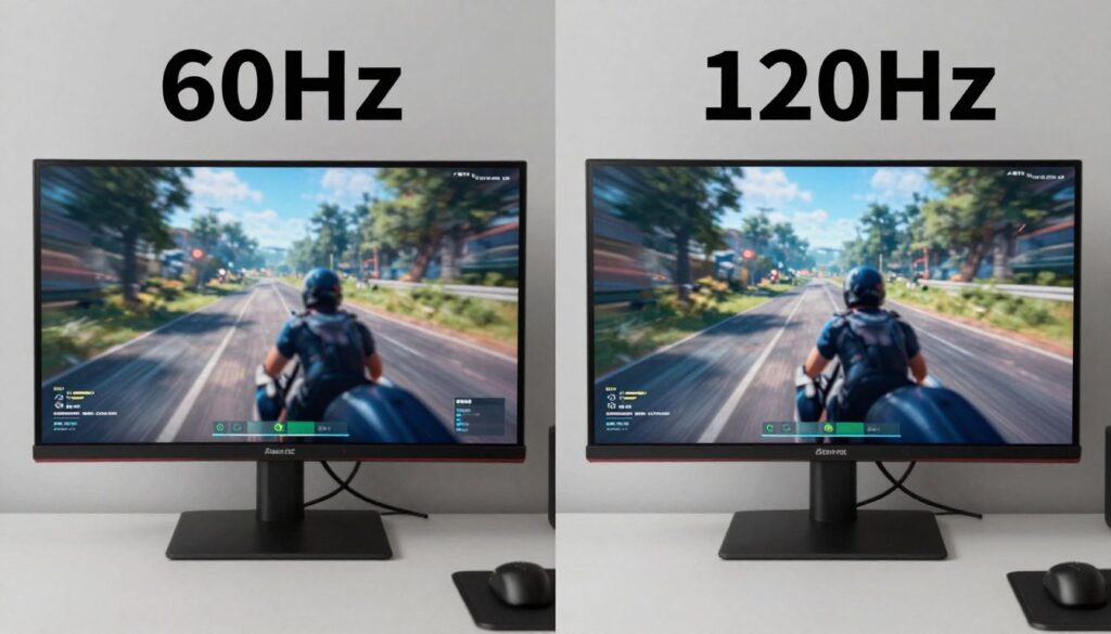 Comparație rata refresh 60Hz vs 120Hz în mișcare rapidă pe televizor gaming Comparație rata refresh 60Hz vs 120Hz în mișcare rapidă pe televizor gaming