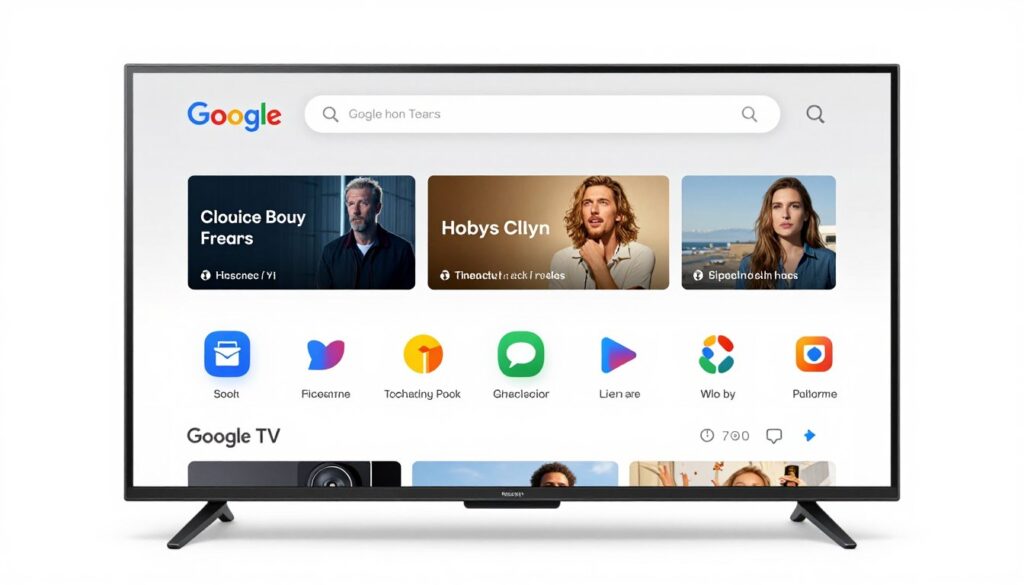Interfața Google TV pe televizor smart în 2026 Interfața Google TV pe televizor smart în 2026