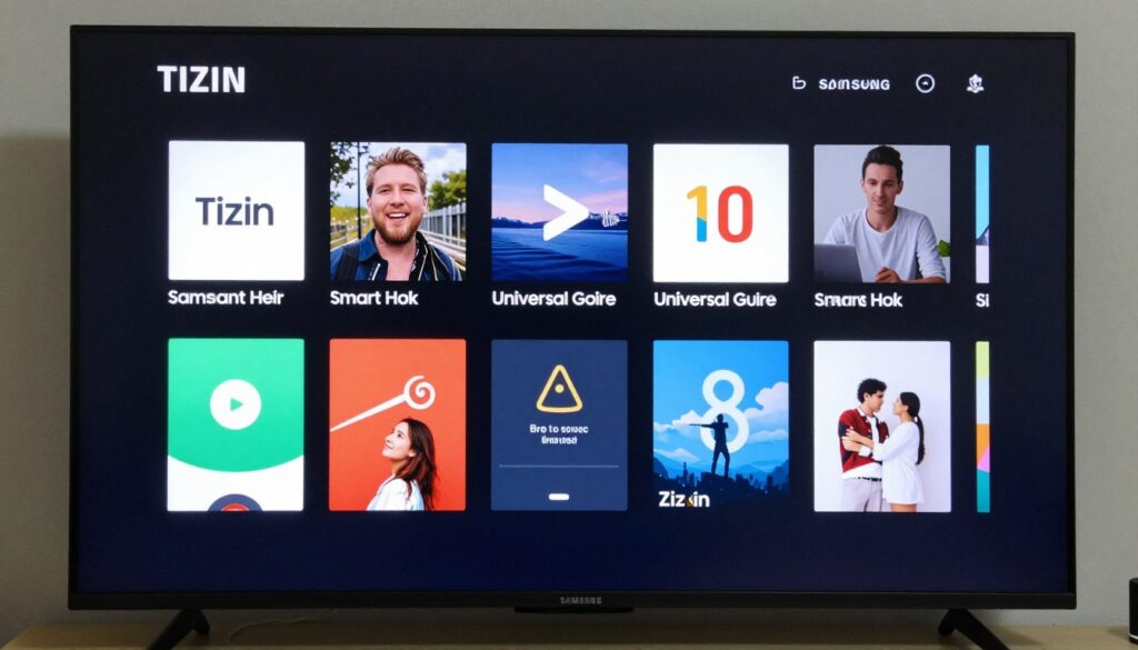 Interfața Tizen OS Samsung pe televizor QLED Interfața Tizen OS Samsung pe televizor QLED