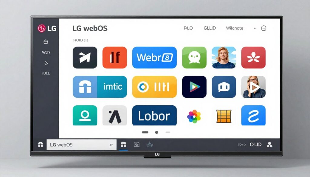 Interfața webOS de la LG pe televizor OLED Interfața webOS de la LG pe televizor OLED