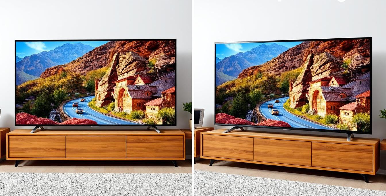 Comparație între upscaling tradițional și AI upscaling pe televizor Comparație între upscaling tradițional și AI upscaling pe televizor