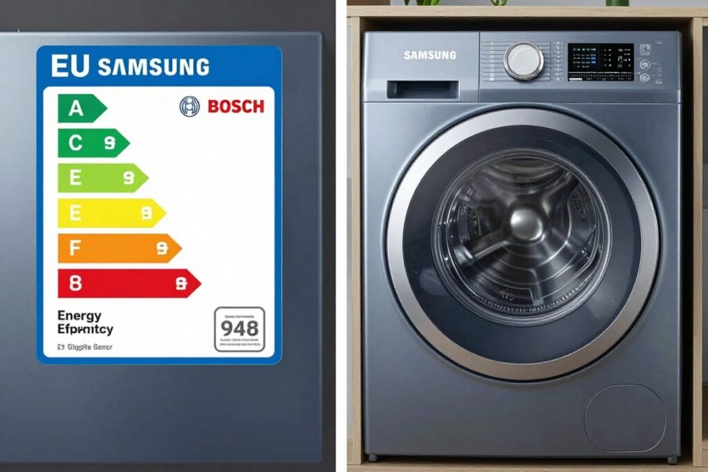 Eticheta energetică comparativă Samsung vs Bosch pentru mașini de spălat Eticheta energetică comparativă Samsung vs Bosch pentru mașini de spălat