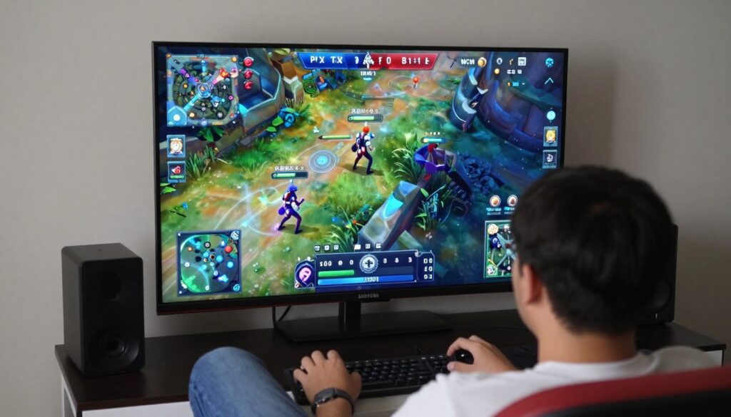 Gamer playing single game daily on Samsung QLED without burn-in worry
