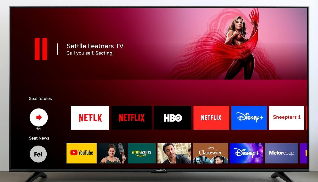 Interfață smart TV cu AI și aplicații populare Interfață smart TV cu AI și aplicații populare