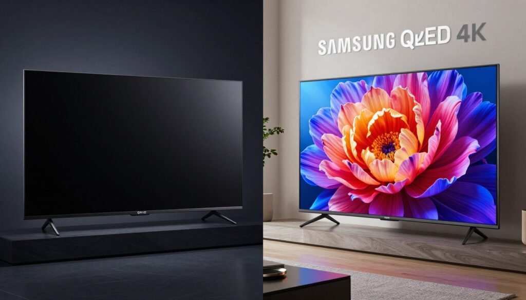 LG vs Samsung TV comparison showing OLED and QLED technology differences