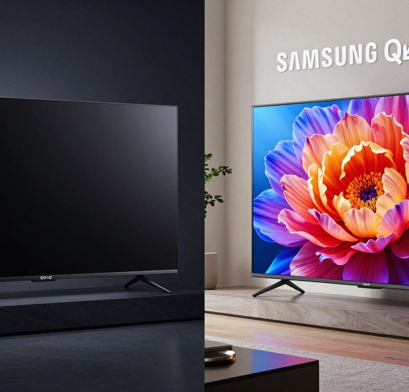 LG vs Samsung TV comparison showing OLED and QLED technology differences